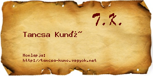 Tancsa Kunó névjegykártya